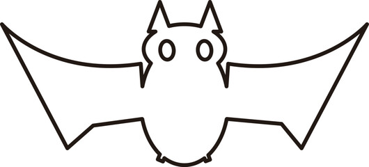 コウモリの線画イラストアイコン