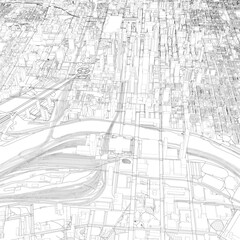 Obraz premium 3D illustration of city and urban in Philadelphia USA