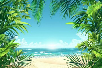 Obraz premium Summer Background illustration created with Generative AI