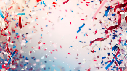 Naklejka premium fondo con confetti de colores de la bandera de estados unidos de america fiesta y celebracion o tradicion fondo de colores para diseño