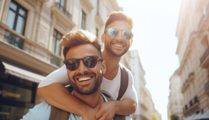 Obraz premium couple enjoying together and travel concept