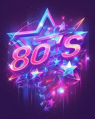 80's theme background in neon colors design