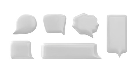 Vector set of 3D empty speech bubbles for online communication on a white background