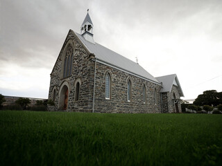 Low angle shot of former St John's Presbyterian church gothic architecture style building in...