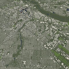 3D illustration of city and urban in Dallas USA