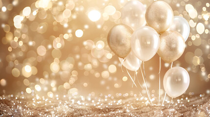 Festive balloons and glitter banner - Party design