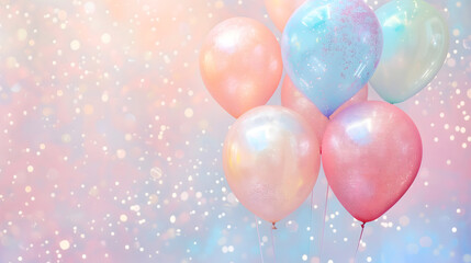 Festive balloons and glitter banner - Party design