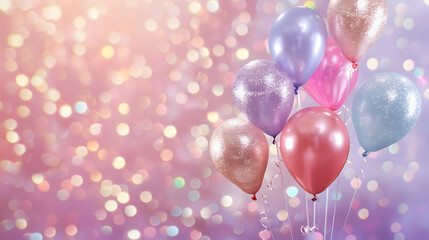 Festive balloons and glitter banner - Party design