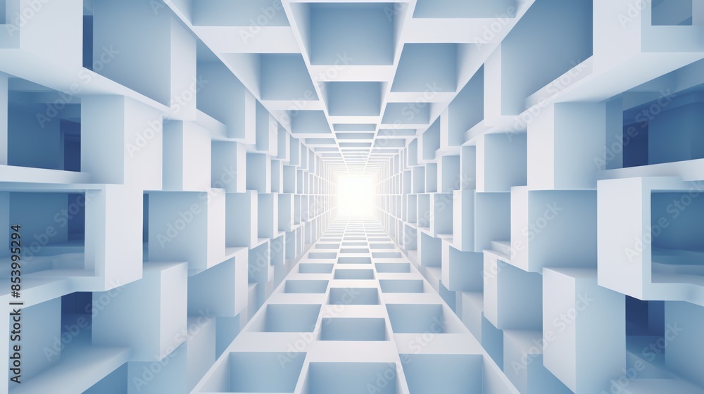 Poster Wallpaper showcasing a geometric design of interlocking shapes, creating a mesmerizing optical illusion.