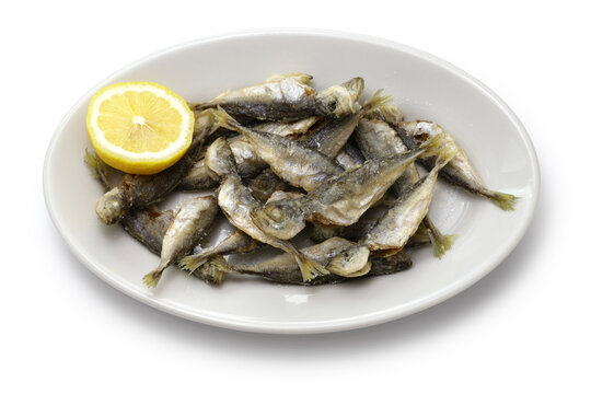 fried small horse mackerel, petit chinchard frit