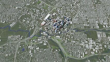 3D illustration of city and urban in Houston USA