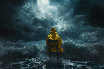 the man in thunderstorm, Generative AI