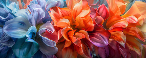 A bouquet of colorful flowers, their petals unfurling like works of art.