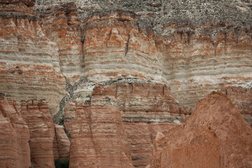 Rock formations in the Rose Valley in Cappadocia, Turkey