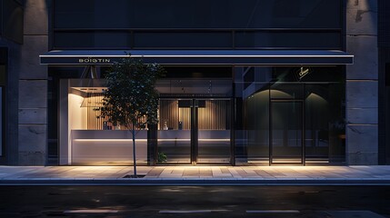 Simple minimalist boutique facade exterior design