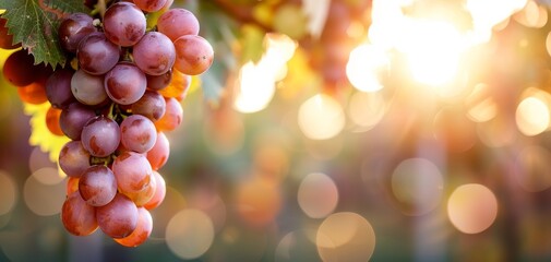 A bunch of grapes hanging from a vine