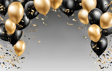 Happy birthday background with golden and black balloon wallpaper, Happy birthday background with golden and black balloon wallpaper, Party Decor Metallic Balloons Confetti Festive Celebration