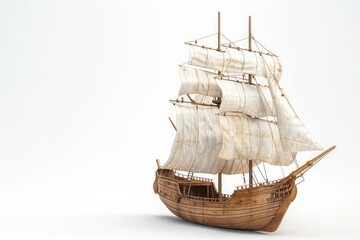 ship model isolated on white background