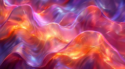 Obraz premium Abstract wave pattern in purple and orange.