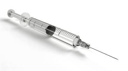 High Precision Medical Syringe on a White Background