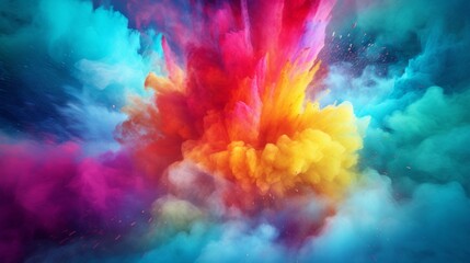 Holi color powder explosion