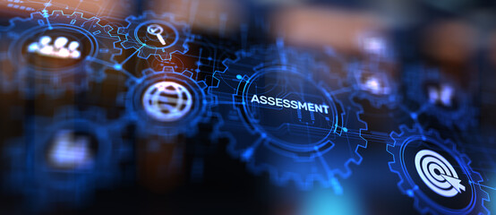 Assessment analysis Business analytics evaluation measure technology concept.