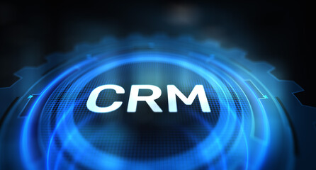 CRM - Customer relationship management automation system software. Business and technology concept.