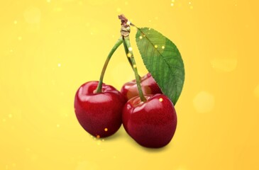 Fresh ripe sweet cherry fruit