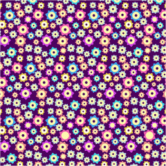 A colorful background with a pattern of flowers. Seamless Colorful Flower pattern Background vector