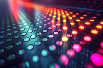 Abstract Digital Background with Colorful Illuminated Circles