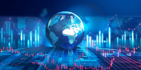 Weltwirtschaft Planet Erde Infografik für Nachrichtendienste als Hintergrund Motiv