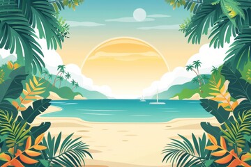 Obraz premium Summer Background illustration created with Generative AI