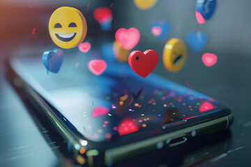 An illustration of social media usage on smartphone.