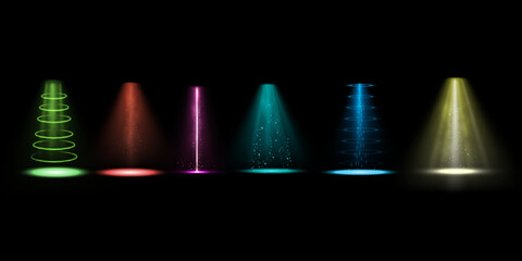 UFO beams. Vector illustration set of lights. © sabelskaya