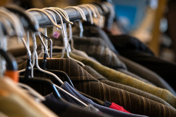 Fototapeta premium View of the clothes in the shop