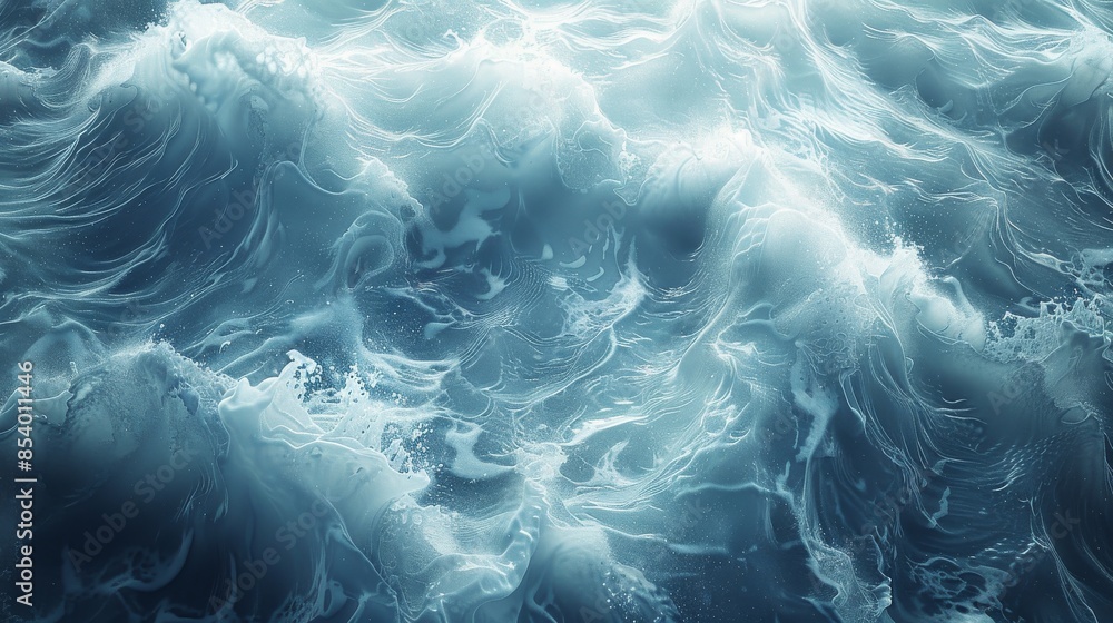 Aufkleber ethereal capture of sea foam with soft, swirling patterns creating a calming yet complex seascape