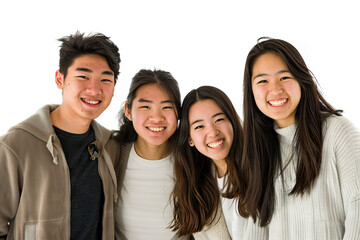 Fototapeta premium Four Asian high school students smiling