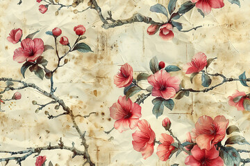 Seamless traditional flower Indian motif pattern	
