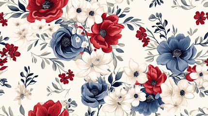 Seamless traditional flower Indian motif pattern	
