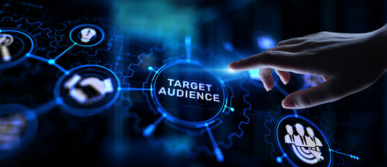Target audience customer segmentation marketing strategy concept on virtual screen.