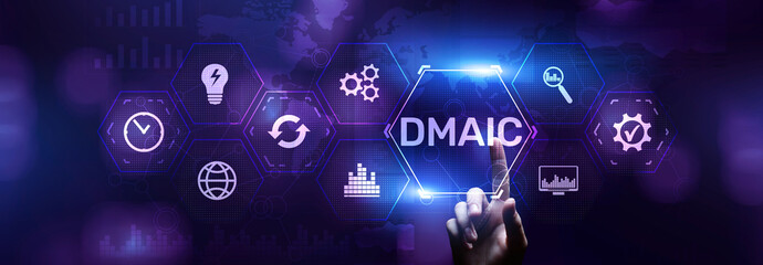 DMAIC SIx sigma lean manufacturing development technology concept.