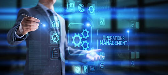 Operation management business finance concept on screen.
