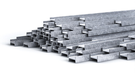Stack of metal steel h beam for construction industry