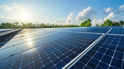 brochure of solar photovoltaic panels on roof, alternative energy, saving resources and sustainable lifestyle concept