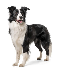 Fototapeta premium Border Collie full body view on isolated transparent background