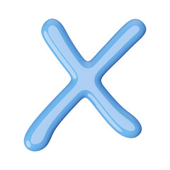 Obraz premium Blue 3D Font Letter X uppercase