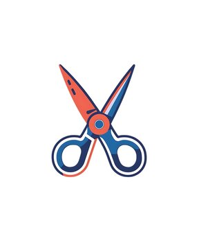 recommend clip art: red blue simple sharp pair cutting blade scissors illustration art white background generative ai 