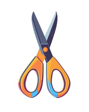 recommend clip art: large school office pair cutting blade scissors illustration art white background generative ai 