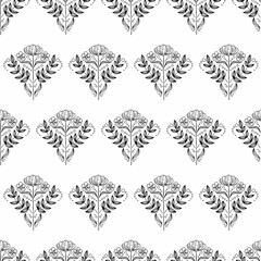 Hand drawn seamless floral pattern. Liner