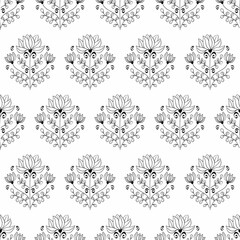 Hand drawn seamless floral pattern. Liner